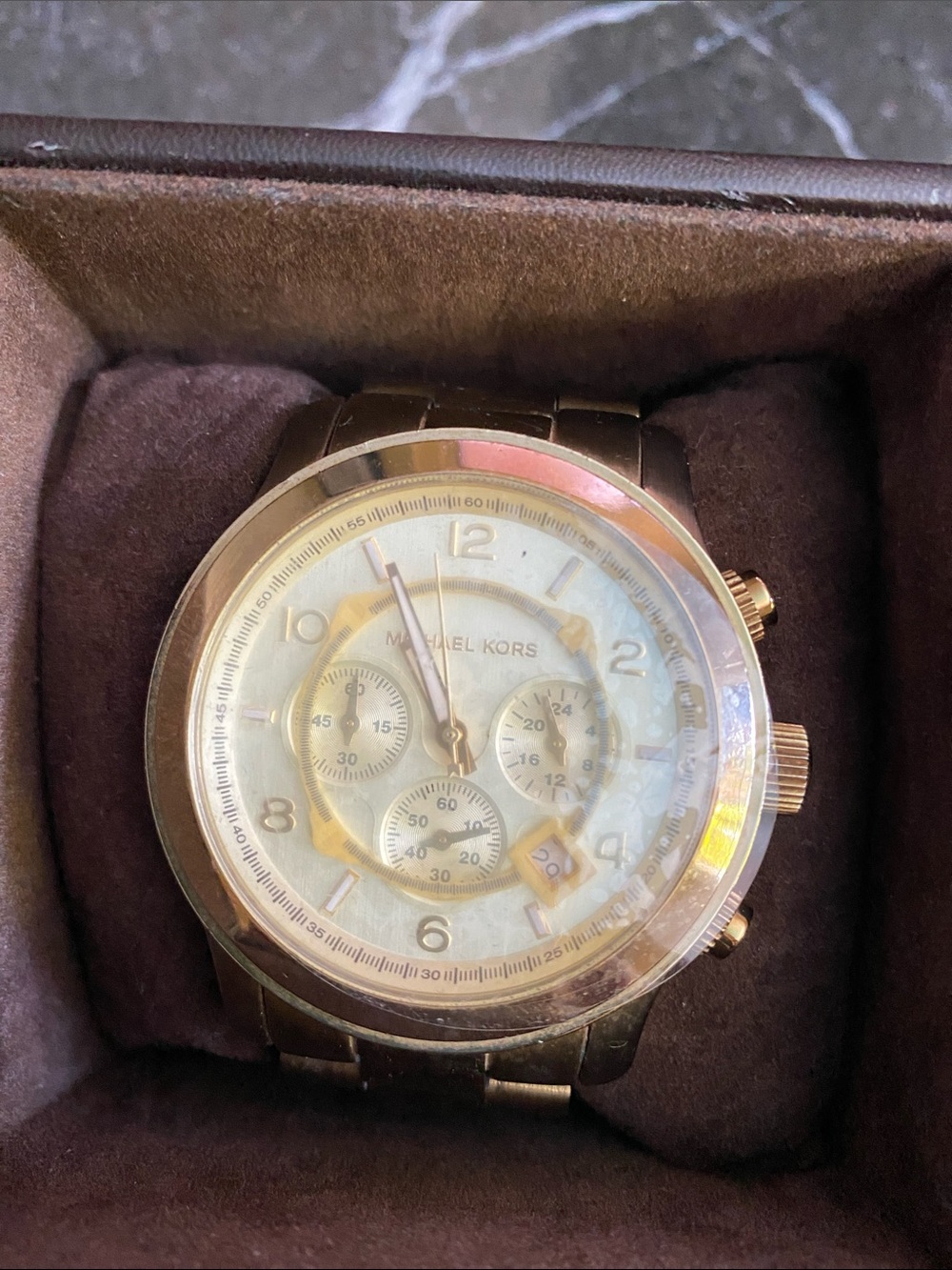 Michael Kors Gold Stainless Steel Chronograph Watch - Picture 11 of 11